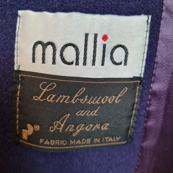 BEAUTIFUL Mallia Purple Soft Lambswool/Angora Single Breasted Pea Coat - Picture 7 of 8